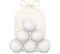 Wool Dryer Balls 6 Pack, Reusable Natural Fabric Softener for Tumble Dryer, Reduce Wrinkles Static & Drying Time, Eco Friendly Laundry Balls Alternative to Liquid Softener & Plastic Dryer Balls