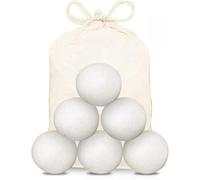 Wool Dryer Balls 6 Pack, Reusable Natural Fabric Softener for Tumble Dryer, Reduce Wrinkles Static & Drying Time, Eco Friendly Laundry Balls Alternative to Liquid Softener & Plastic Dryer Balls