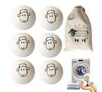 Wool Dryer Balls, 6PCS Anti Static Tumble Dryer Balls, Reusable Natural Fabric Softener for Laundry, Wool Balls for Tumble Dryer, Wool Dryer Balls to Reduce Drying Time, Wrinkles and Static