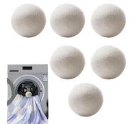 Wool Dryer Balls - Pack of 6 Natural Wool Laundry Balls | Eco Friendly Reduction of Reusable Fabric Dryer' Softener 2.36P