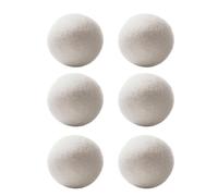 Wool Dryer Balls - Set of 6 Laundry Reusable, Drying Time Shortener for use Anti Static Clothes Dryer Helper Natural Fiber Fabric Care Lint Reducing Dry Cycle Efficiency Eco Friendly
