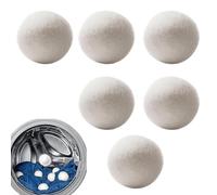 Wool Drying Balls for Laundry, Canvas and Fabric Set of 6 | Laundry Dryer Balls Reusable Anti - Static Clothing and Drying Short