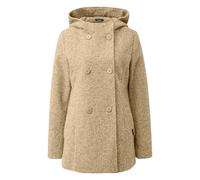 Wool-Effect Hooded Coat for Women QS Marron XS