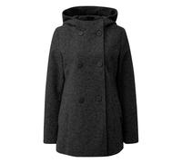 Wool-Effect Hooded Coat for Women QS Noir M