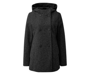 Wool-Effect Hooded Coat for Women QS Noir XL