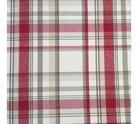 Wool Effect Washable Skye Balmoral Porter + Stone Tartan Check Fabric Material Curtains Blinds Upholstery Furnishing | 55" - 140 cm Wide (per Metre, Cranberry)