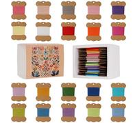 Wool embroidery thread Kit 20Pcs Wool Blend Thread for Embroidery for Hand Sewing DIY 42S/2 Machine Sewing Thread (colour A)