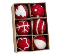 Wool felt balls with hemp rope for Christmas tree decoration, made from sturdy wool felt and foam, perfect for parties and seasonal decorating (D)