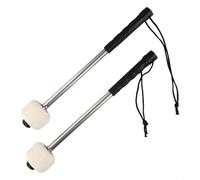 Wool Felt Bass Drum Beater Set Stainless Steel Shaft for Percussion Band Accessory Glockenspiel 32cm