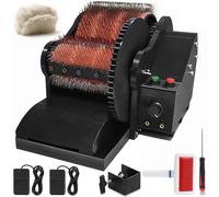 Wool Felt Drum Carder, Electric Wool Carding Machine, Remove Fiber Impurities, Color Mixing Wool Blending Wheel, with Brush & Awl, Foot Pedal, for Carding Wool Fibers and Making Felt Projects