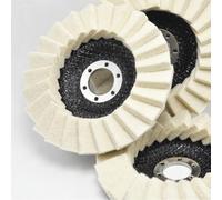 Wool Felt Flap Polishing Disc Set 5 Pack for High Performance Buffing on Various Surfaces with Easy Installation (115MM/4.5IN)