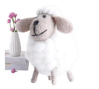 Wool Felt Sheep - Cute Felted Wool Sheep, Handmade Lamb Toy | Wool Felt Christmas Tree Decor, Sheep Plush Decorative Figurines, Soft Wool Lamb Ornament, Charming Farmhouse Decor for Home and Holidays