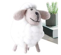 Wool Felt Sheep - Cute Felted Wool Sheep, Handmade Lamb Toy | Wool Felt Christmas Tree Decor, Sheep Plush Decorative Figurines, Soft Wool Lamb Ornament, Charming Farmhouse Decor for Home and Holidays