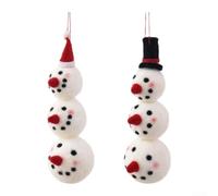Wool Felt Snowman Ornament Set Handmade 2pcs 16x5cm Christmas Tree | Lightweight at 19g easy to hang sturdy material resists fraying fits modern or traditional holiday decoration
