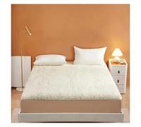 Wool Fleece Mattress Pad, Breathable Thick Elastic Strap Bed Topper, All Season Temperature Regulating For Twin Full Queen King, Lamb Wools Velvet White(White,Full)