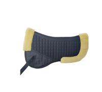 Wool Horse Saddle Pad with Shock Absorbing for Comfort and Back Support - English Half Pad for Horse Riding(black)