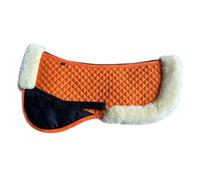 Wool Horse Saddle Pad with Shock Absorbing for Comfort and Back Support - English Half Pad for Horse Riding(Orange)