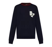 Wool Jumper - male - Dsquared2 - Round-neck Knitwear - Blue - L - Knitwear L