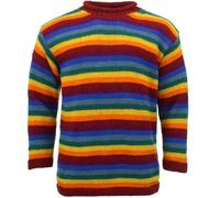Wool Jumper RAINBOW Chunky Knit Knitted Sweater Pullover LoudElephant Roll Crew