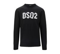 Wool Jumper with Logo - male - Dsquared2 - Round-neck Knitwear - Black - M - Knitwear M