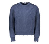 Wool Jumper with Worn-Out Edges- male- John Elliott- Round-neck Knitwear- Blue- S- Knitwear S
