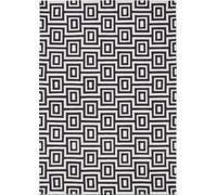 Wool Labyrinth Rug White and Black - 80X150 cm