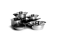 Wool NCSET002 Concept 6 Piece Pan Set Made of Stainless Steel For Induction Includes 1 x 520NC/1 x 528NC/1 x 918NC/1 x 120NC/1 x 124 - Multifunctional 2NC/1 x 824NC with Glass Lid