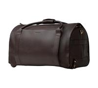 Wool & Oak - NOVA Large Duffle Bag with Wheels - Carry On Garment Duffle Bag for Travel, Overnight, Hospital, Travel Bag for Men & Women with Shoe Compartment & Tech Pocket, Chocolate, L, Leather