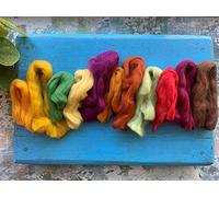 Wool Off Cuts/Waste from Wool Tops, Corriedale Wool Tops - 'Autumn' Colours 80g / 2.8oz
