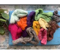 Wool Off Cuts/Waste from Wool Tops, Merino Wool, British, Natural, 'Mixed Scraps', 100g / 3.5oz