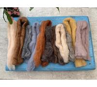 Wool off Cuts / Waste from Wool Tops, Merino Wool, British Wool, Natural Wool (Carded, 80g /2.8oz)