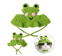 Wool Pet Hats Halloween Cat Hat Cartoon Knit Cute Cats Beanie Bonnet Soft Festive Cats Costumes Christmas Holiday Party Clothes Head Wear Accessories for Puppy Cat Kitten Dogs Pets Animals (Green)