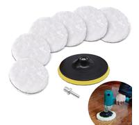 Wool Polishing Buffing Pad, 8 Pack 5 Inch Car Polishing Pads for Drill, Professional Wool Polishing Pads with M10 Drill Adapter, Car Polisher Buffer Drill Attachment for Car Polishing Buffing(125mm)