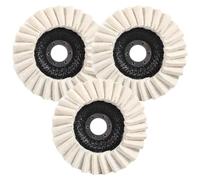 Wool Polishing Pad|Wool Felt Flap Polishing Disc, 3PCS 4.5 inch Wheel, Buffing Wheel for Metal, Marble Stone, Furniture Car Wax