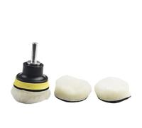 Wool Polishing Pads 5 Piece Kit for Car Buffing and for Surface Finishing, 2 Inch Faux Wool Buffing Pads with Hook and Loop, Includes Back Pad and Connecting Rod