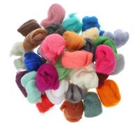 Wool Roving for Needle Felting Hand DIY 36 Colour 3g Pack | Wet Felting Use, Fleece Fibre, Craft and Needlecrafts, Handy Reusable Pouch, Wool Dryer Balls Core Stuffing Random Color