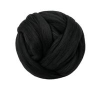Wool Roving Roll for Needle Felting, Black 50g | Dark Textile Material, Separates into Workable Amounts, for Spun Yarn, Wet Felt Shapes, Models and Decorative Crafts