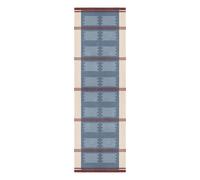 Wool runner Röllakan Iris Petrol blue 75x240