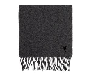 Wool scarf with logo - unisex - Ami Paris - Winter Scarves - Gray - ONE SIZE - Accessories ONE SIZE