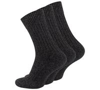 Wool Socks, Thermal Cushioned Warm Winter Socks for Men, 3 Pairs Boot Socks, Walking Hiking Work Socks, Norweigan Wool Socks Grey - Dark Grey (UK, Numeric, 6, 8.5, Regular, Regular, Dark Grey)