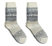 Wool Socks with Alpaca and Merino, 2 pairs Soft Thermal Cosy Winter Boot Socks, Nordic Style Warm Knitted Colourful Christmas Socks (UK, Numeric, 3, 5, Regular, Regular, Natural)