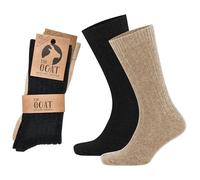 Wool Socks with Merino and Cashmere for Men Women,2 Pairs Soft Thermal Knitted Warm Comfortable Cashmere Hiking Socks, Walking Black, Beige (UK, Numeric, 3, 5, Regular, Regular, Black & Beige)