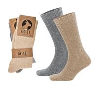 Wool Socks with Merino and Cashmere for Men Women,2 Pairs Soft Thermal Knitted Warm Comfortable Cashmere Hiking Socks, Walking Black, Beige (UK, Numeric, 9, 11, Regular, Regular, Beige & Grey)