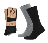 Wool Socks with Merino and Cashmere for Men Women,2 Pairs Soft Thermal Knitted Warm Comfortable Cashmere Hiking Socks, Walking Black, Beige (UK, Numeric, 3, 5, Regular, Regular, Black & Grey)