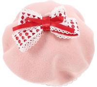 Wool Strawberry Bow Beret Hat Women French Artist Warm Woolen Cap Reliable Performance, Ergonomic Design, Versatile Application Winter and