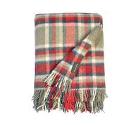 Wool Studio 100% Lambswool Fleece Scotch Design Blanket | Luxurious, Durable, & Versatile. Perfect for Home, Travel, & Outdoor Adventures! Cozy up in Style (DARK RED, 150X210 cm)