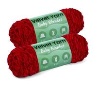 Wool Velvet Yarn, Baby Velvet Blanket Yarn - 2 * 100g/7.05oz, Crochet Hooks & Plastic Big Eye Needle