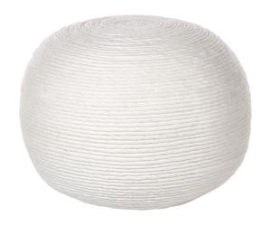 Wool Woven Pouffe White TAKHABI