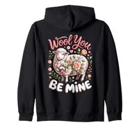 Wool You Be Mine Sheep Lamb Farm Zip Hoodie