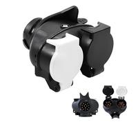 Woola 2 In 1 Trailer Connector, Trailer Converter 13 Pin Trailer Plug to 7 Pin Socket, 13 Pin to 7 Pin N and S Towing Adapter, 12V Trailer Adapter for Trailer RV Caravan